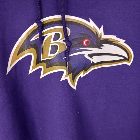 Baltimore Ravens Men's NFL Team Apparel Mid Weight Pull Over Hooded Sweatshirt. - Picture 2 of 6